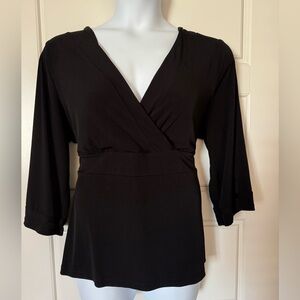 Lane Bryant Black Wrap Blouse